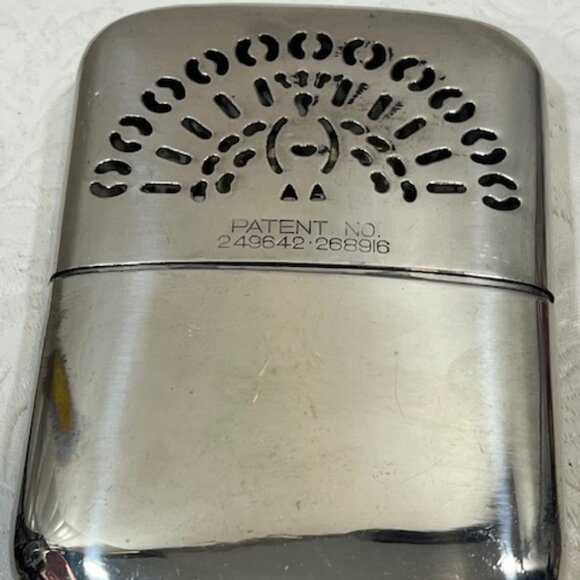 VTG 50's Peacock Pocket Chrome Hand Warmer Silver Toned 2.5"x3.5" Japan - Picture 9 of 14